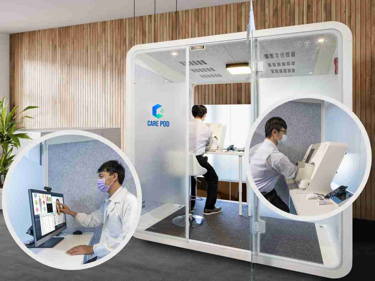 达擎于医疗科技展中展出＂远距诊疗舱＂，，，以因应医疗数字化及社会高龄化趋势下、、、复诊及慢性病患等族群对于远距看诊需求逐渐升高所推出的创新整合方案。。。。多功能合一、、、高隐私性的远距诊疗舱可根据病患端与医师端的不同需求，，，提供弹性化及客制化功能，，，节省医生和病患的精力及时间